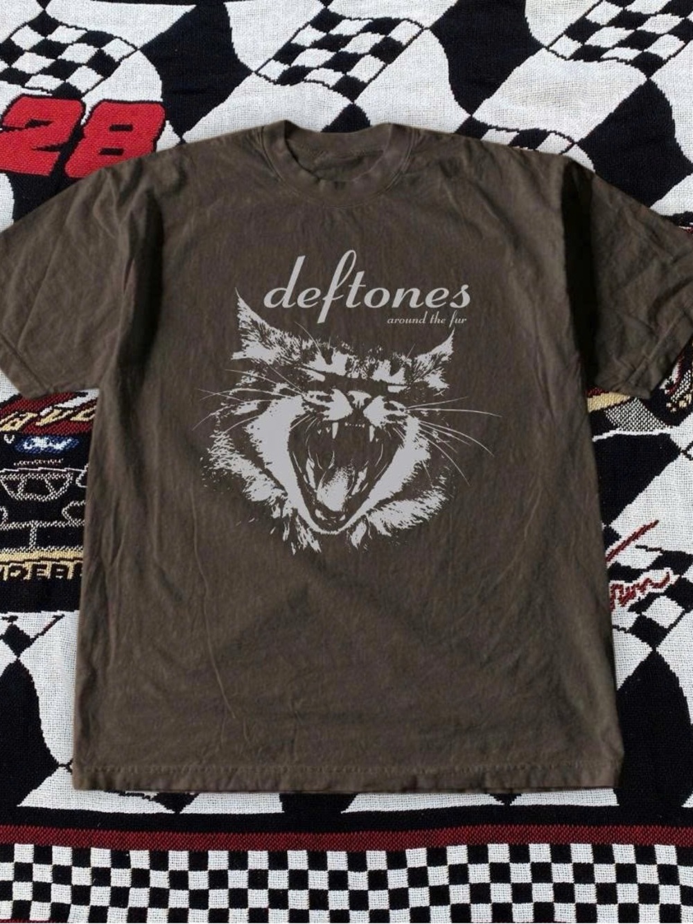 'Around the Fur' Cat Graphic Tee in Brown